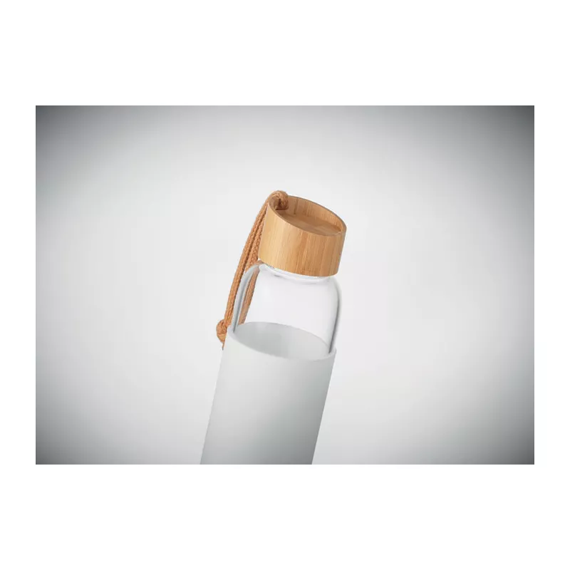 Butelka szklana 500 ml w silikonowym etui CHAI - Bialy (MO6845-06)