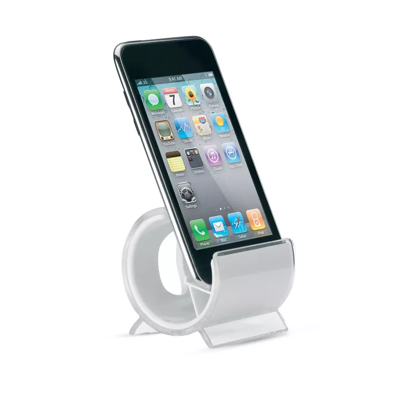 Podstawka na telefon plastikowa STANDIX - Bialy (MO7937-06)