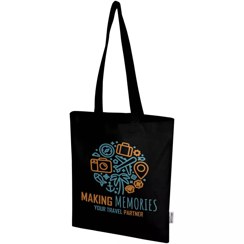 Madras Blend torba na zakupy z bawełny z recyklingu z certyfikatem GRS o gramaturze 140 g/m² i pojemności 7l - Czarny (12076090)