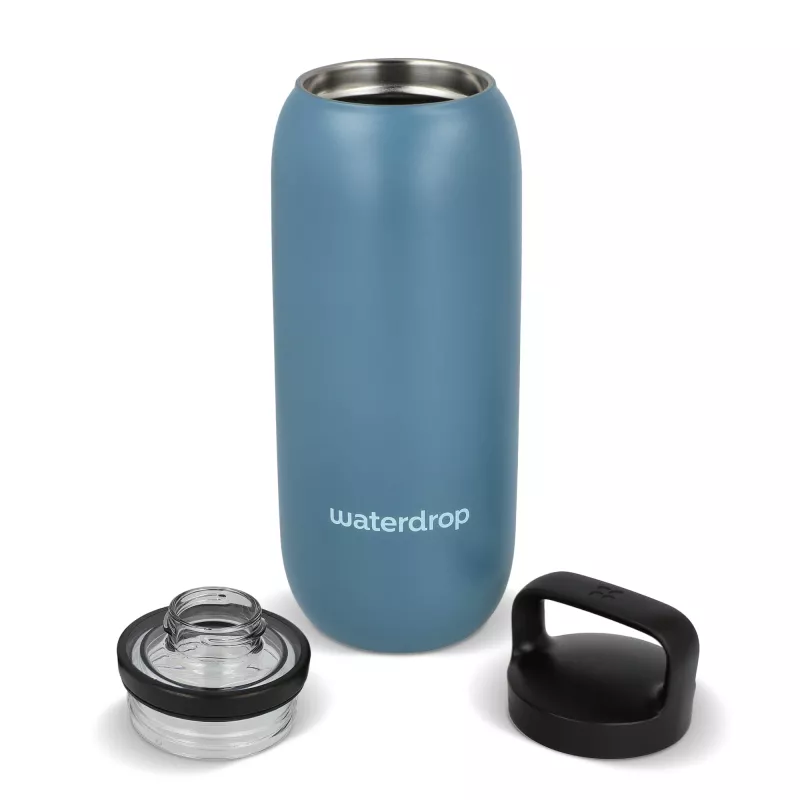 Termiczna butelka uniwersalna Waterdrop z ustnikiem 600 ml - niebieskoszary (LT47000-N0065)