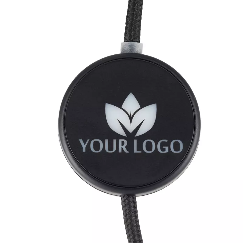 Kabel 4w1 z podświetlnym logo - LH-ZM02 - czarny (EG061003)