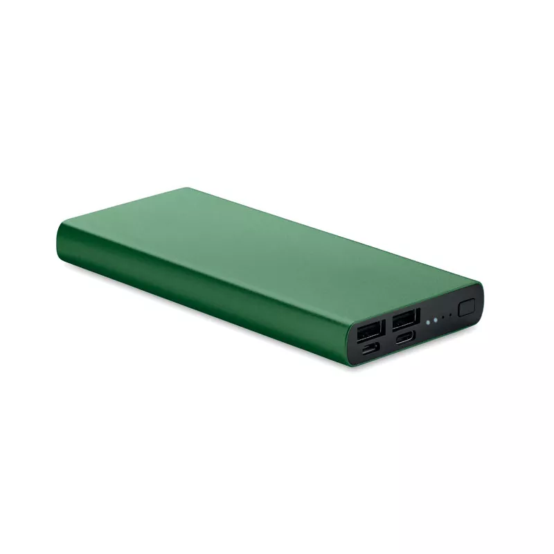 Powerbank 10 000 mAh aluminiowy POWERFLAT 10C - Ciemnozielony (MO6770-60)