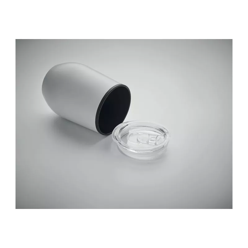 Kubek termiczny stalowy z pokrywką 350 ml CHIN CHAN - Bialy (MO6700-06)