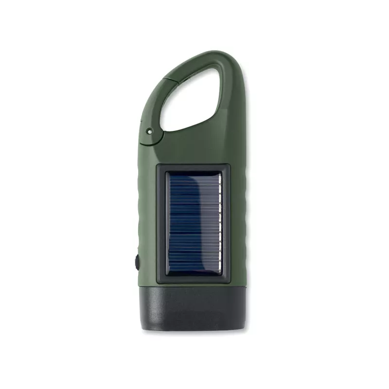Latarka solarna z korbą dynamo CRANCH - Ciemnozielony (MO3149-60)