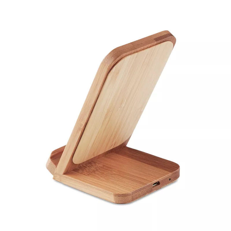 Ładowarka ze stojakiem 15W WIRESTAND - Drewna (MO9692-40)