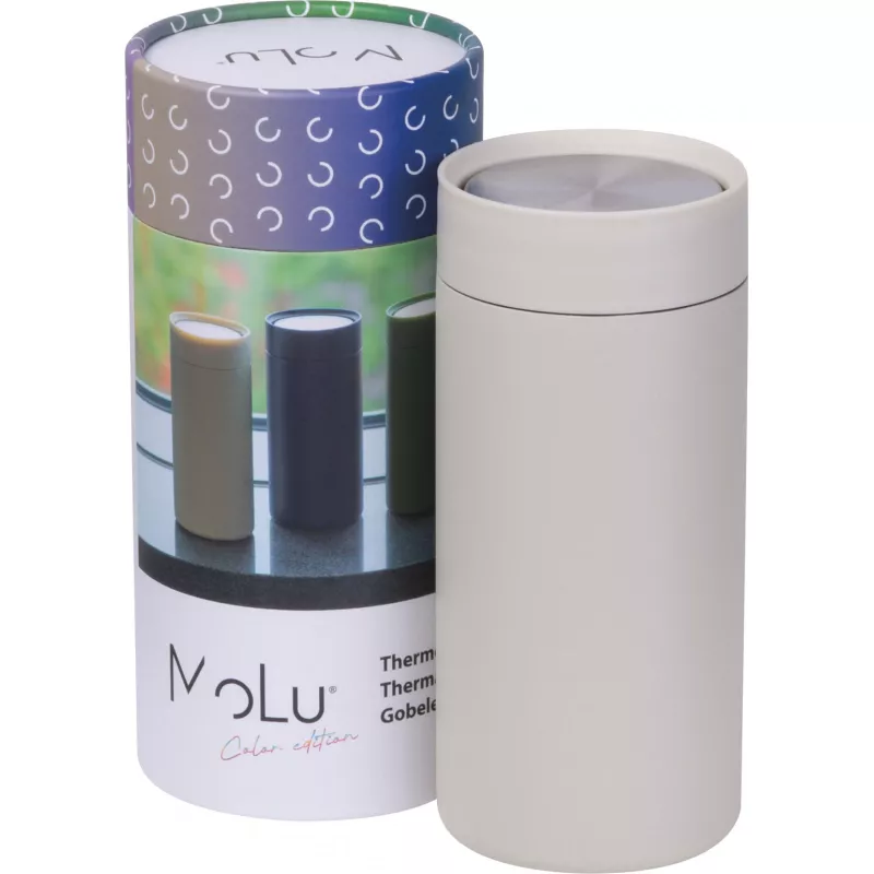 Kubek termiczny stalowy z recyklingu LE PORT MoLu 360 ml - beżowy (535313)