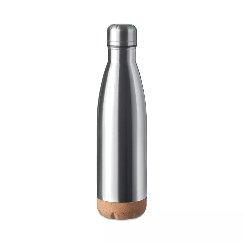 Butelka termiczna z korkową podstawą 500 ml ASPEN CORK - Srebrny Mat (MO6313-16)