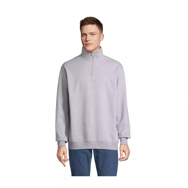 Bluza ze stójką i zamkiem 1/4 Sol's CONRAD - Szary Melanż 2 (S04234-GY)