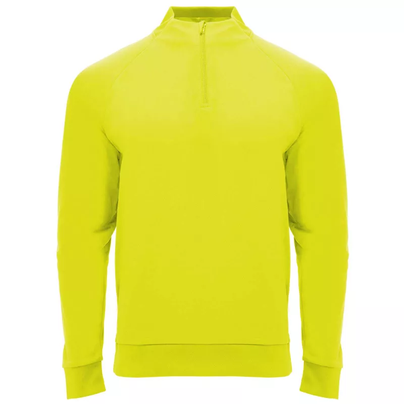 Epiro bluza unisex z długim rękawem i zamkiem błyskawicznym 1/4 200 g/m² - Fluor Yellow (R1115-FLYELLOW)