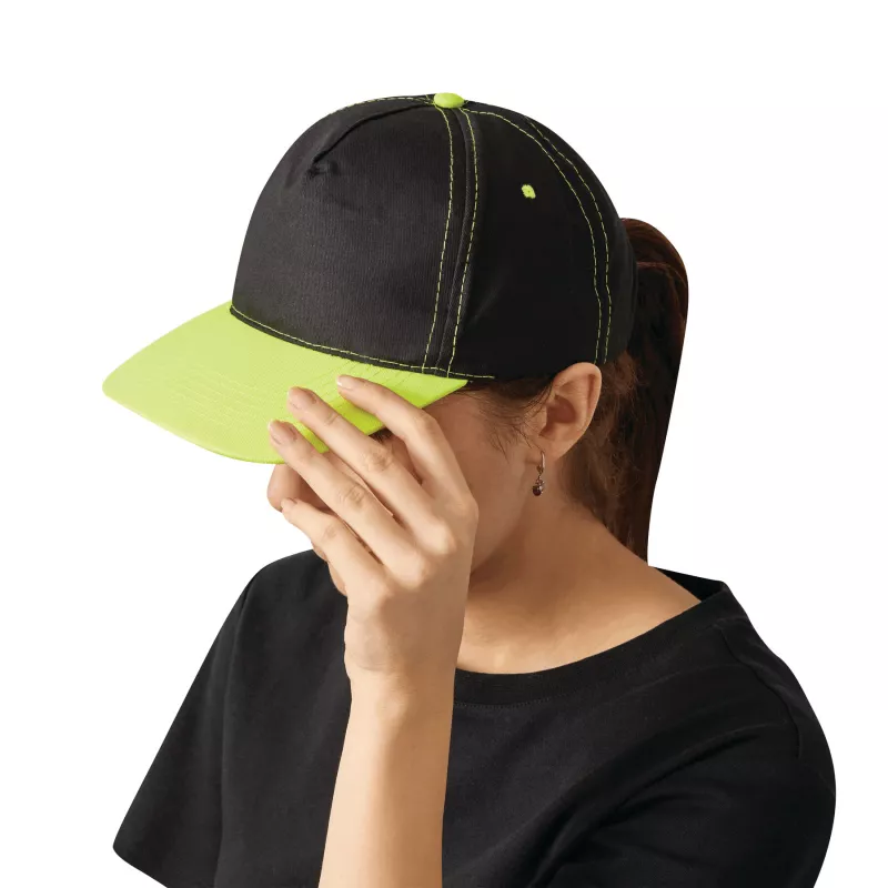 5 segmentowa czapka baseballowa - czarny, żółty (56-0702066)