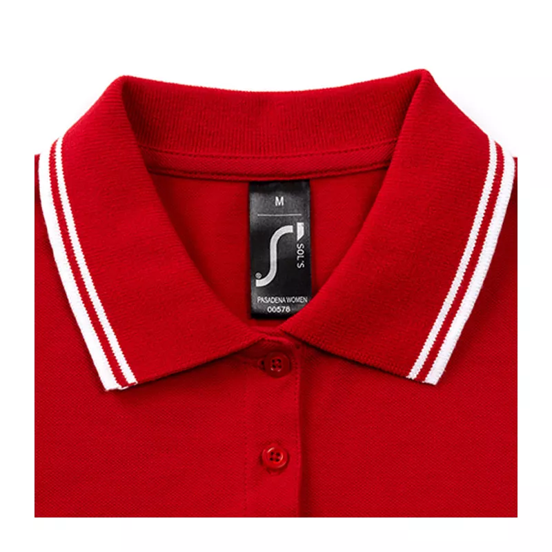 Polo damskie z piki 200 g/m² Sol's PASADENA WOMEN - Rojo/Blanco (S00578-RE)