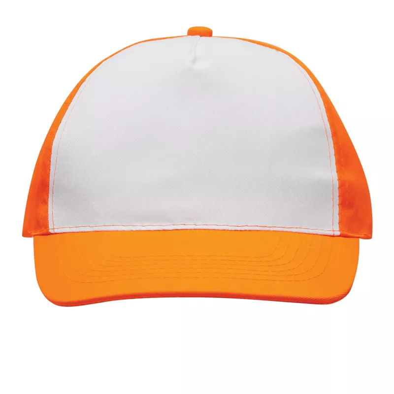 5 segmentowa czapka SHINY - biały, pomarańczowy (56-0701800)