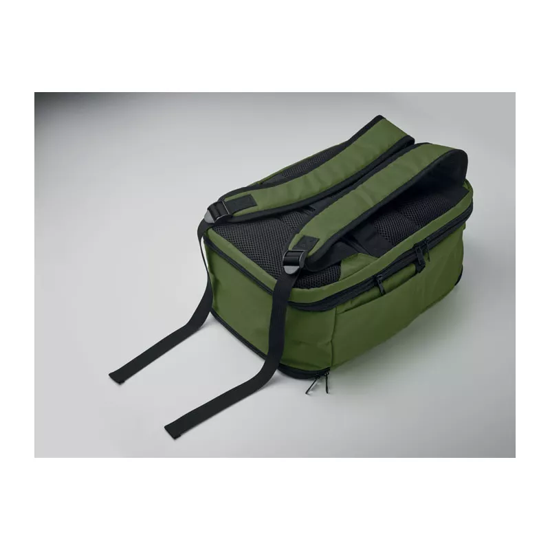 Plecak kabinowy z RPET na laptop 15" FLYSAFE - Ciemnozielony (MO2840-60)