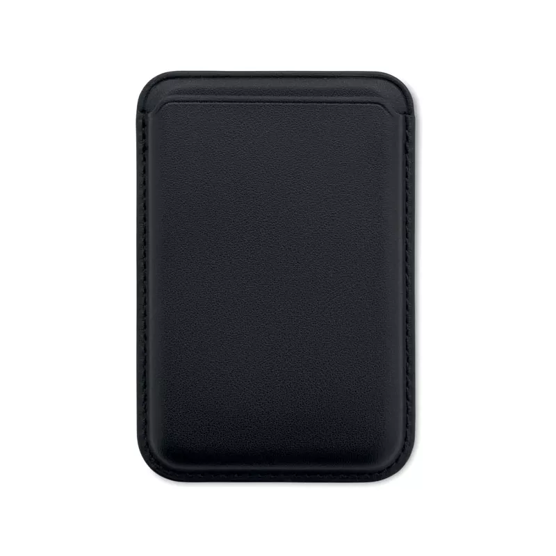 Etui magnetyczne na 3 karty z PU z pierścieniem KARTA - Czarny (MO2774-03)