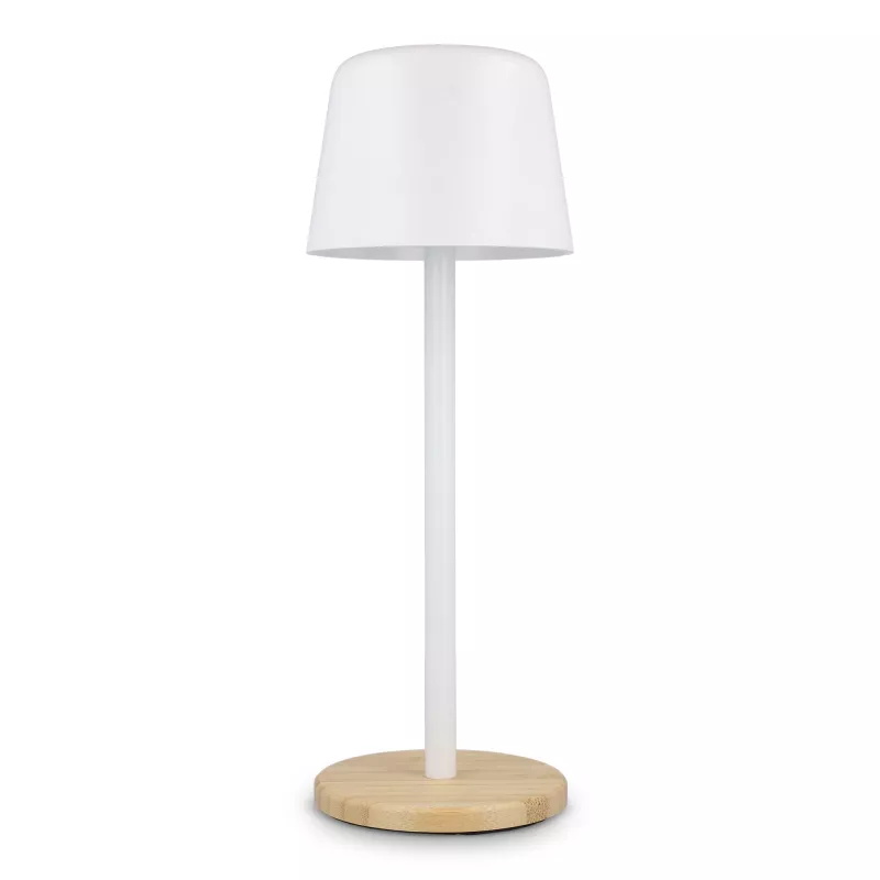 Lampa stołowa Solis z regulacją jasności i podstawą z bambusa - biały (LT93353-N0001)