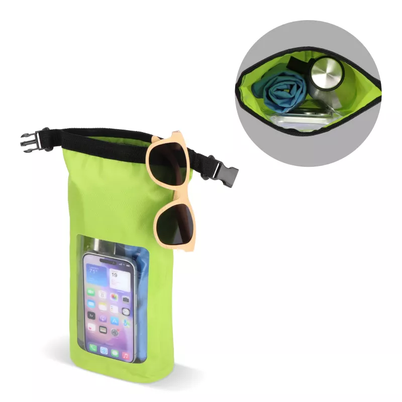 Wodoszczelna torba Ripstop 2L na telefon komórkowy – IPX6 - jasnozielony (LT95359-N0032)