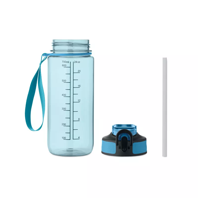 Butelka sportowa motywacyjna z RPET 700 ml ENKEL - Przezroczysty Blekitny (MO2792-52)