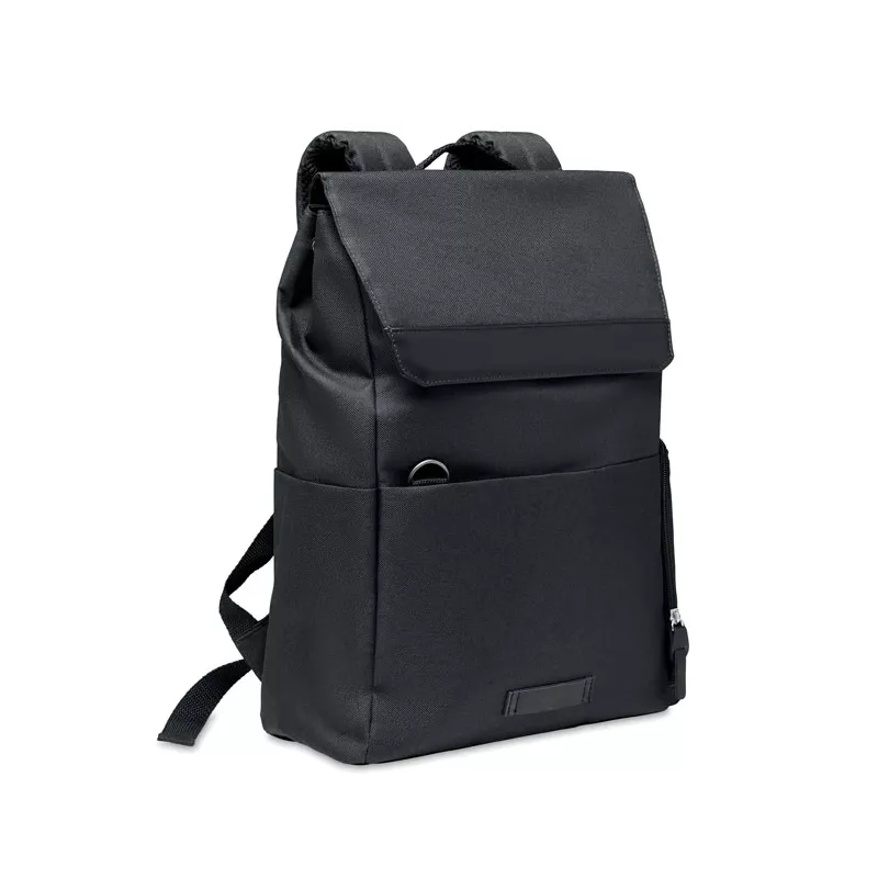 Plecak na laptop 15" z RPET z zatrzaskiem DAEGU LAP - Czarny (MO6464-03)