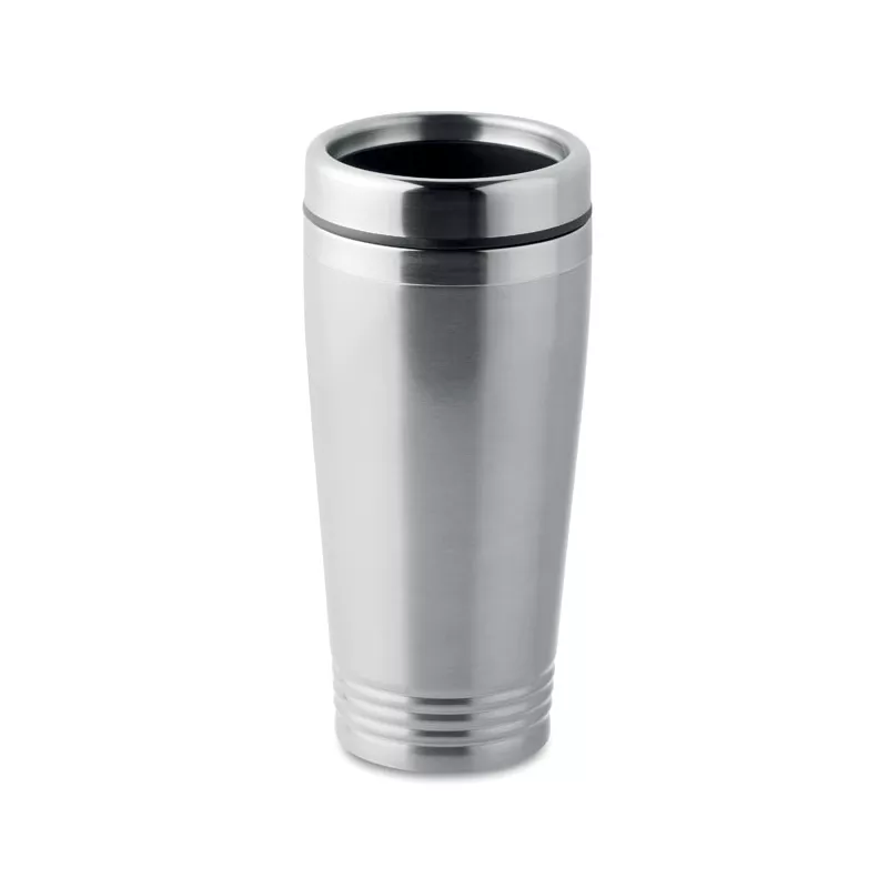 Kubek podróżny stalowy dwuścienny 400 ml RODEO COLOUR - Srebrny Mat (MO9618-16)