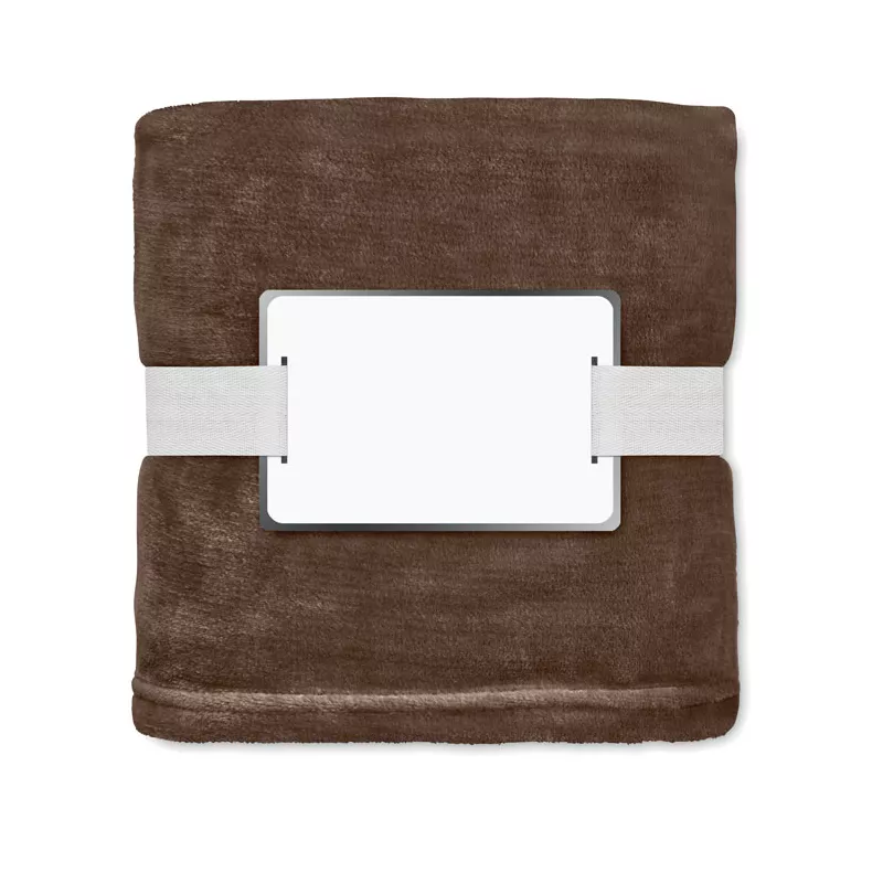 Koc polarowy RPET 120x150 cm 280 g/m² LOGAN - Czekolada (MO6804-41)