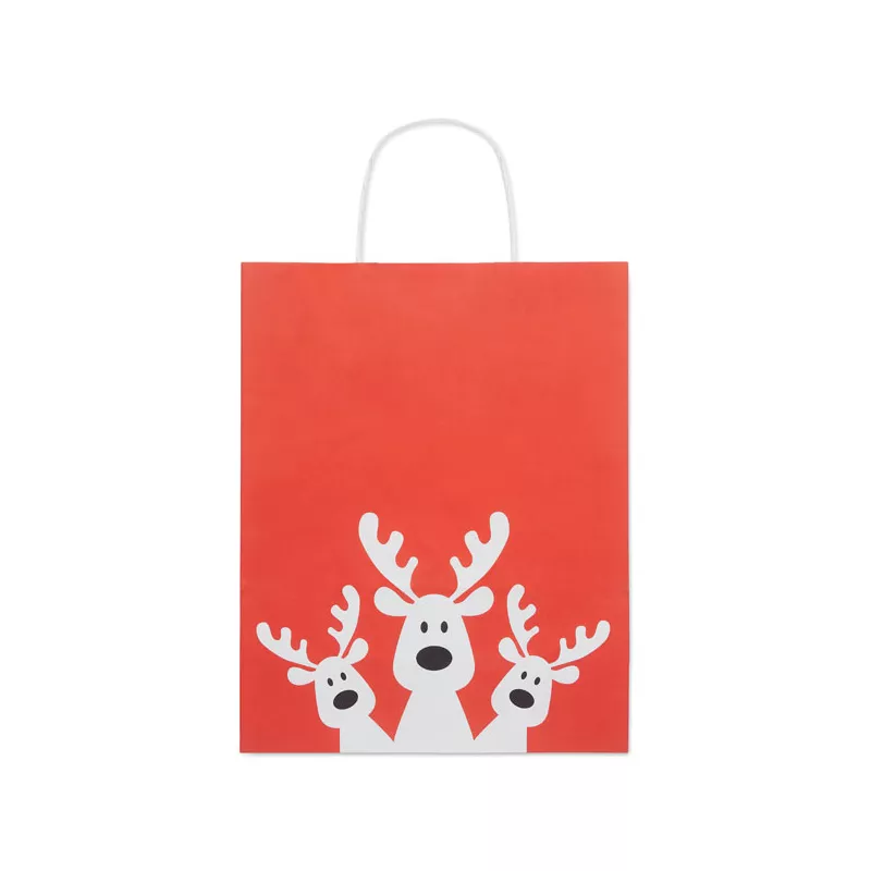 Torba świąteczna papierowa średnia 90 g/m² BAO MEDIUM - Czerwony (CX1565-05)