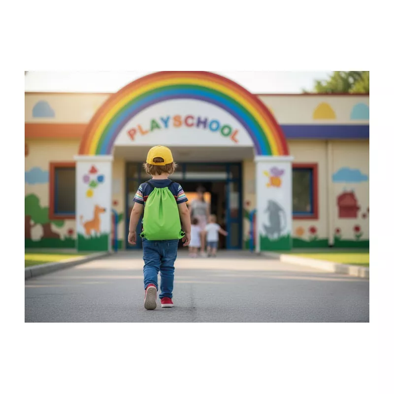 Worek ze sznurkiem dla dzieci z RPET SHOOP KIDS - Limonka (MO2811-48)