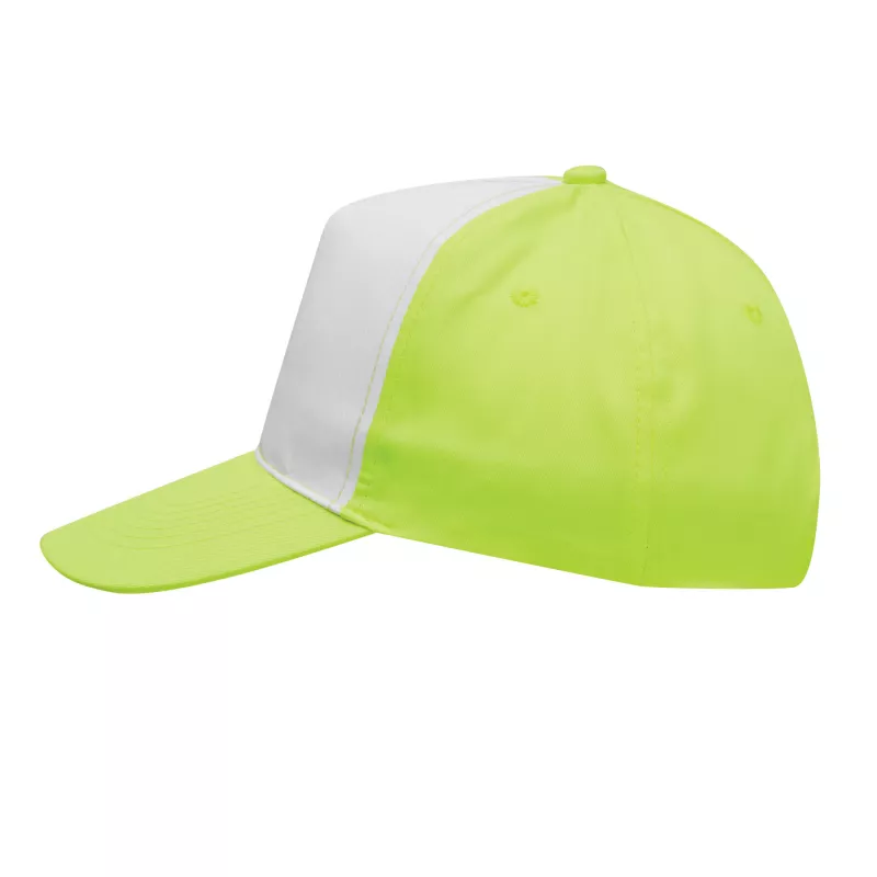 5 segmentowa czapka SHINY - biały, żółty (56-0701801)