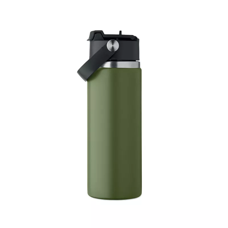 Butelka termiczna ze słomką 500 ml SUMA GRIP - Ciemnozielony (MO2775-60)