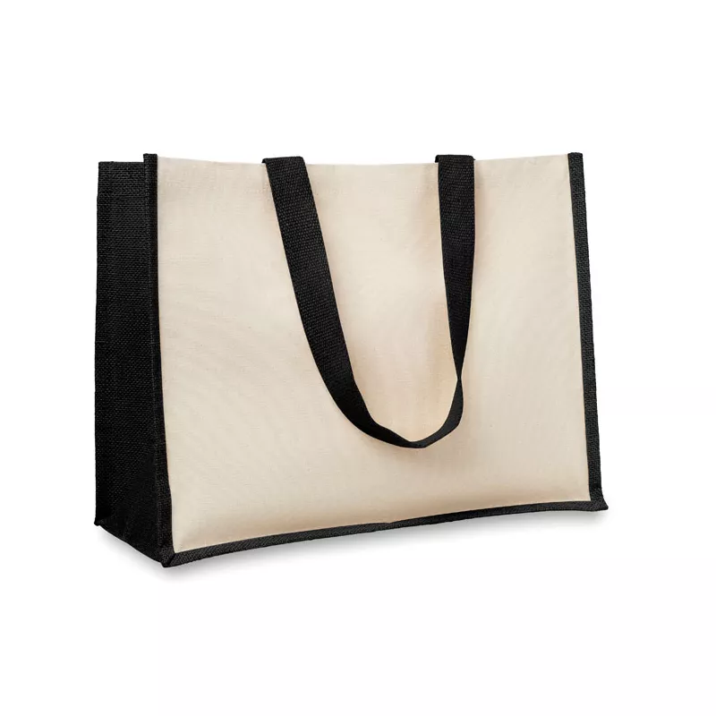 Torba jutowa laminowana CAMPO DE FIORI - Czarny (MO8967-03)