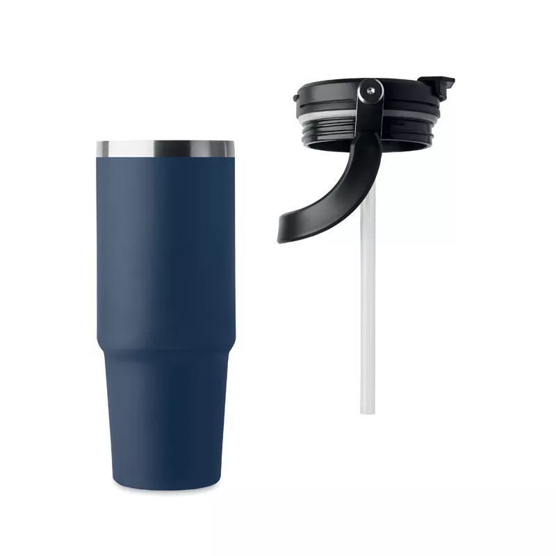 Kubek termiczny ze słomką ze stali 850 ml SUMA HAND - Francuski Granat (MO2561-85)