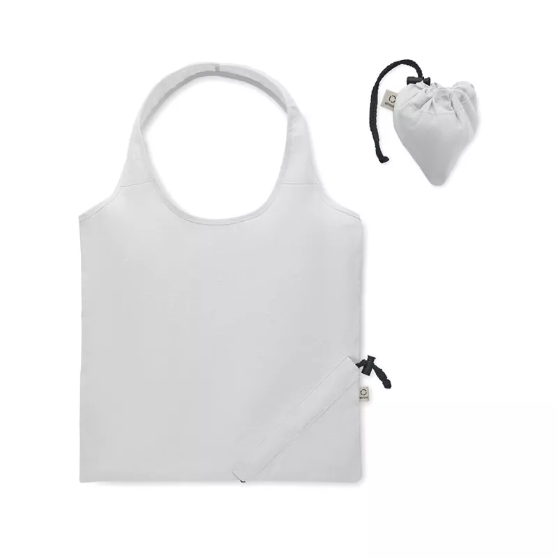 Torba składana z recyklingu 140 g/m² CARRIE COLOUR - Bialy (MO2487-06)
