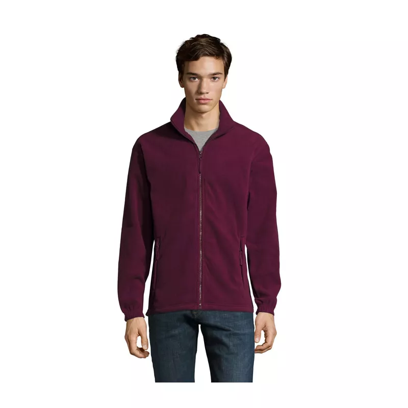 Bluza polarowa męska rozpinana 300 g/m² Sol's NORTH - Burgundy (S55000-BG)