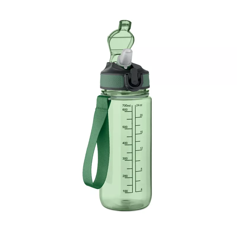 Butelka sportowa motywacyjna z RPET 700 ml ENKEL - Przezroczysty Zielony (MO2792-24)