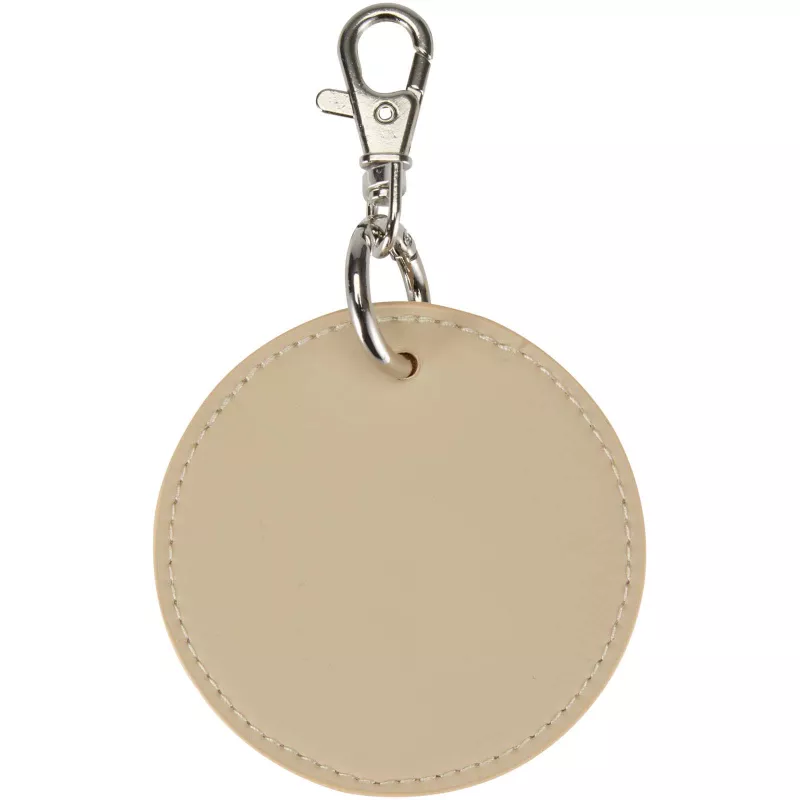 Resi Plus brelok z okrągłą zawieszką z recyklingowanego materiału z certyfikatem GRS  - Oatmeal (13014007)
