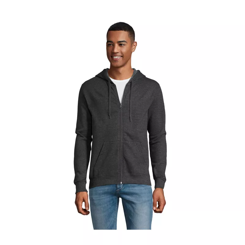 Bluza unisex z kapturem rozpinana 260 g/m² Sol's STONE - Charcoal Melange (S01714-CE)