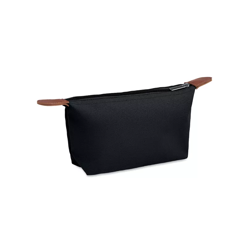 Kosmetyczka z RPET 600D z detalami z PU VANITY - Czarny (MO2961-03)