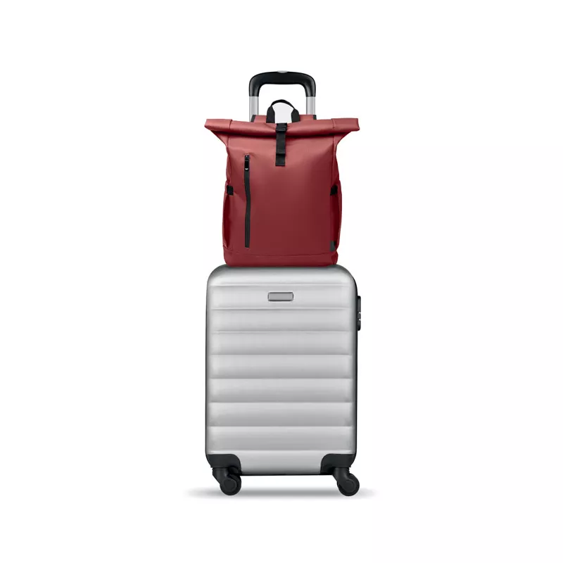 Plecak rolltop na laptop RPET 600D BANGKOK ROLL - Burgund (MO2643-02)