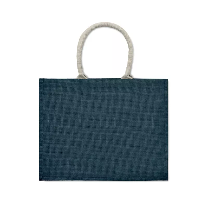 Torba jutowa laminowana z bawełnianymi uchwytami AURA - Niebieski (MO6443-04)
