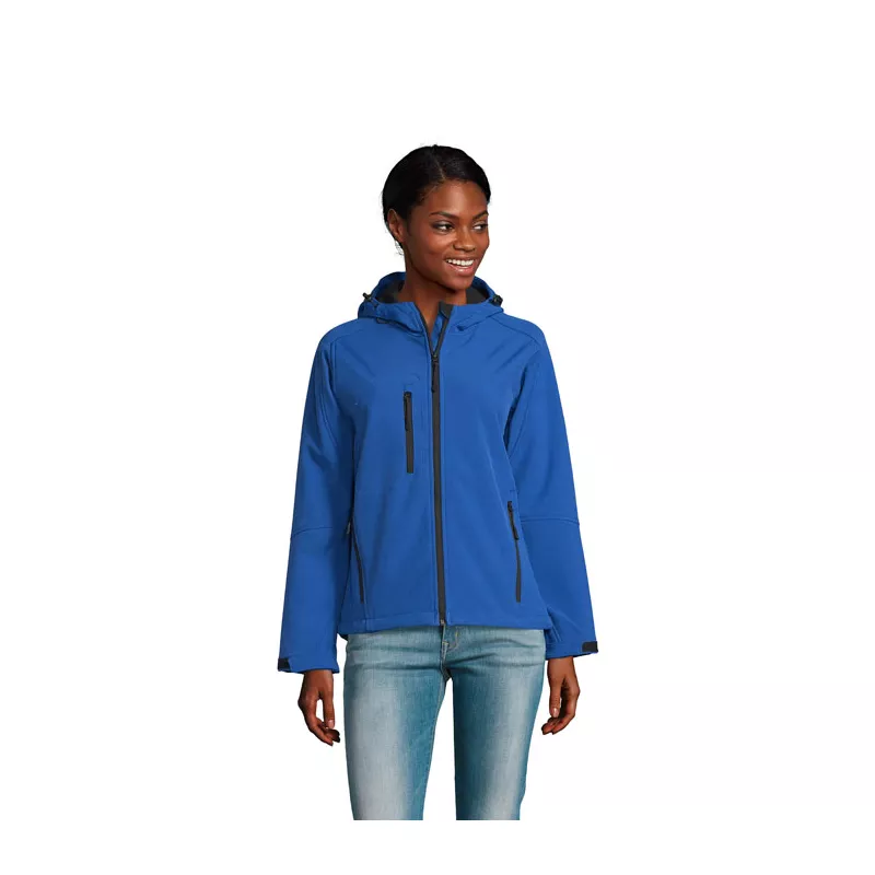 Softshell z kapturem 340 g/m² Sol's REPLAY WOMEN - Niebieski (S46802-RB)