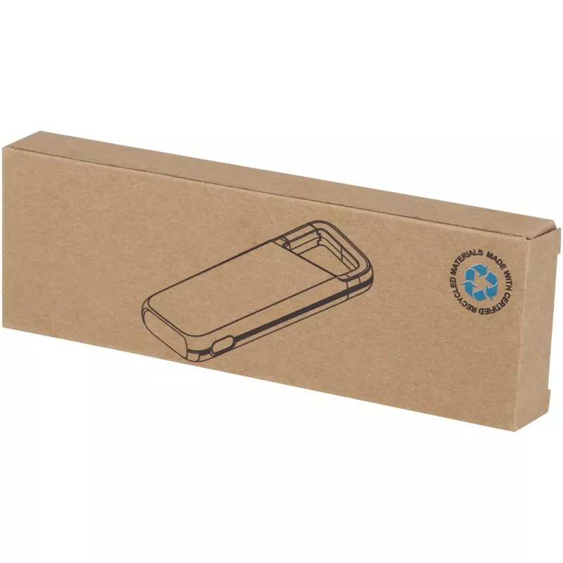 Alkes wodoodporny powerbank z karabińczykiem o pojemności 5000 mAh i mocy 12 W, wykonany z tworzyw sztucznych pochodzących z recyklingu - Biały (12447001)