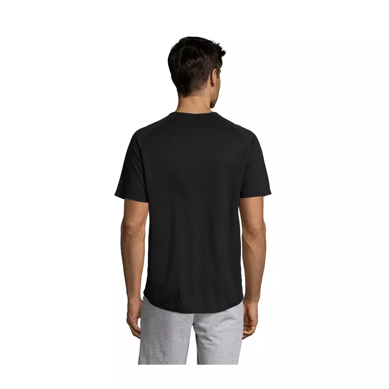 Koszulka sportowa męska raglan 140 g/m² Sol's SPORTY - Czarny (S11939-BK)