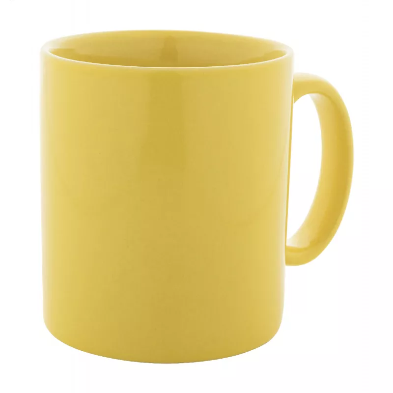 Kolomu kolorowy ceramiczny kubek - żółty (AP800117-02)