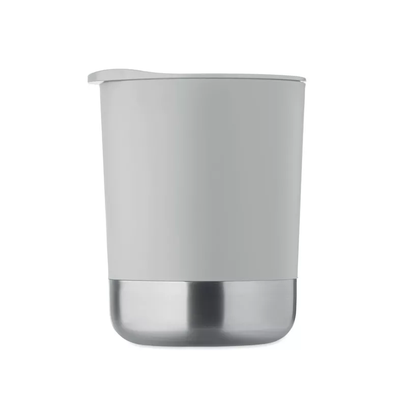 Kubek z PP z przesuwaną pokrywką 300 ml BEAKER - Szary (MO2772-07)