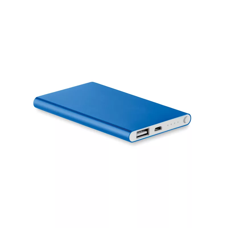 Powerbank płaski aluminiowy 4000 mAh POWERFLAT - Niebieski (MO8735-37)