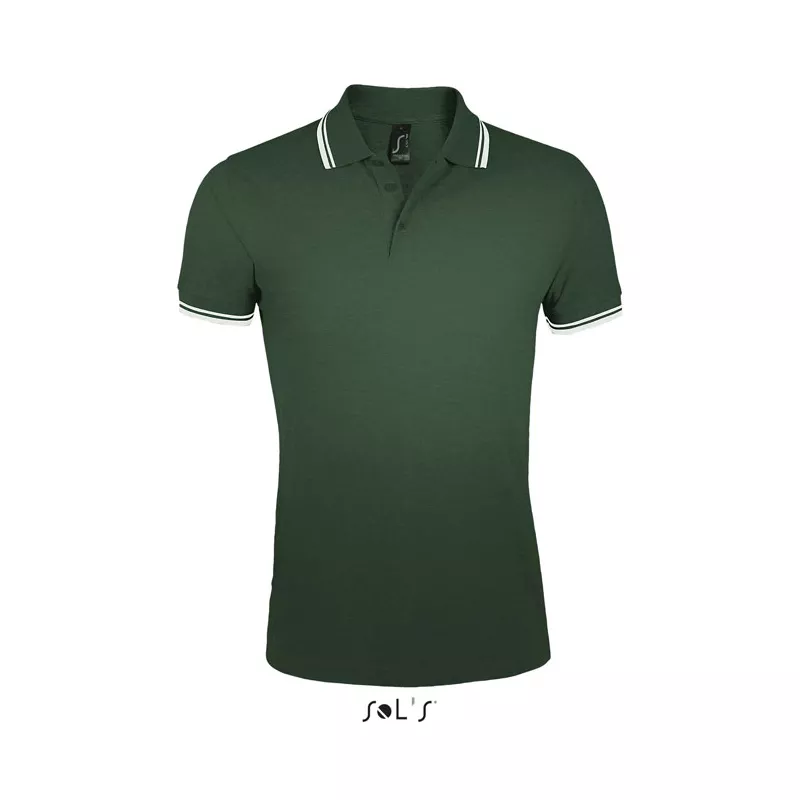 Koszulka polo męska bawełniana 200 g/m² Sol's PASADENA - Forest Green/White (S00577-FE)
