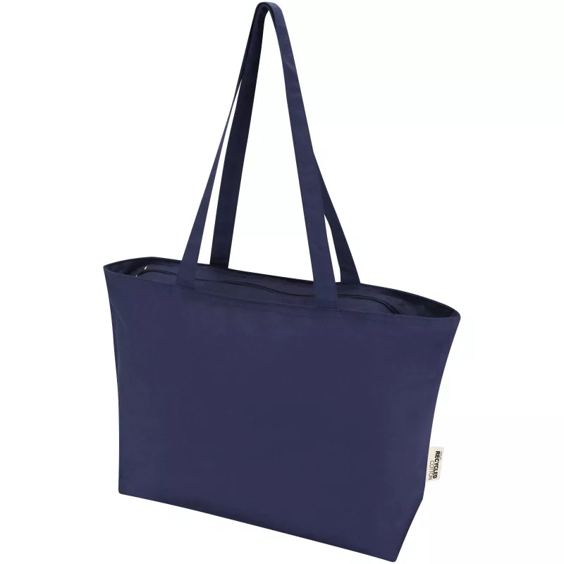 Torba bawełniana 320 g/m², 47x11x30,5cm Ningbo, zapinana na suwak - Granatowy (12033155)