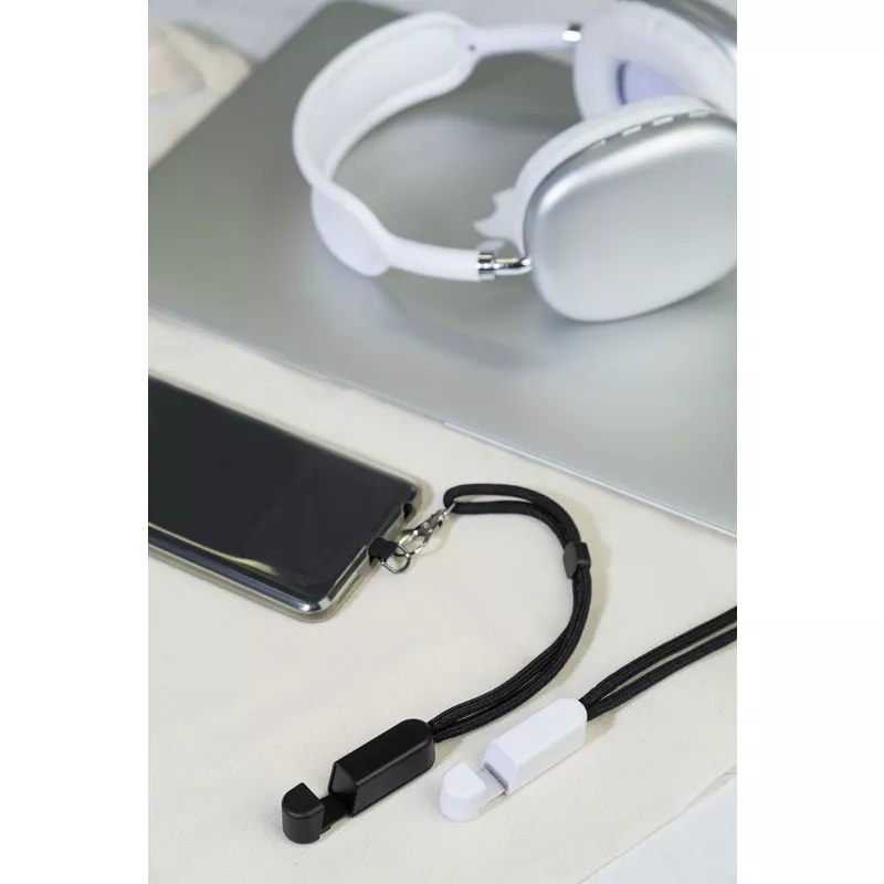 CuffStand Opaska na nadgarstek z uchwytem na telefon komórkowy RPET - czarny (AP800804-10)