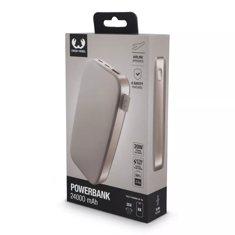 2PB24100 I Fresh 'n Rebel Powerbank 24000 mAh PD USB-C  - beżowy (LT49404-N0055)