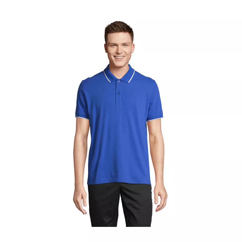 Koszulka polo unisex z prążkiem Sol's PALERMO - Królewski Niebieski/biały (S04769-RW)