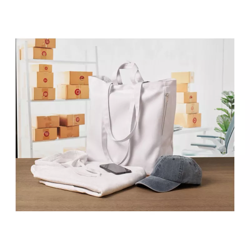 Torba na zakupy z recyklingu 380 g/m² GAVE COLOUR - Bialy (MO2565-06)